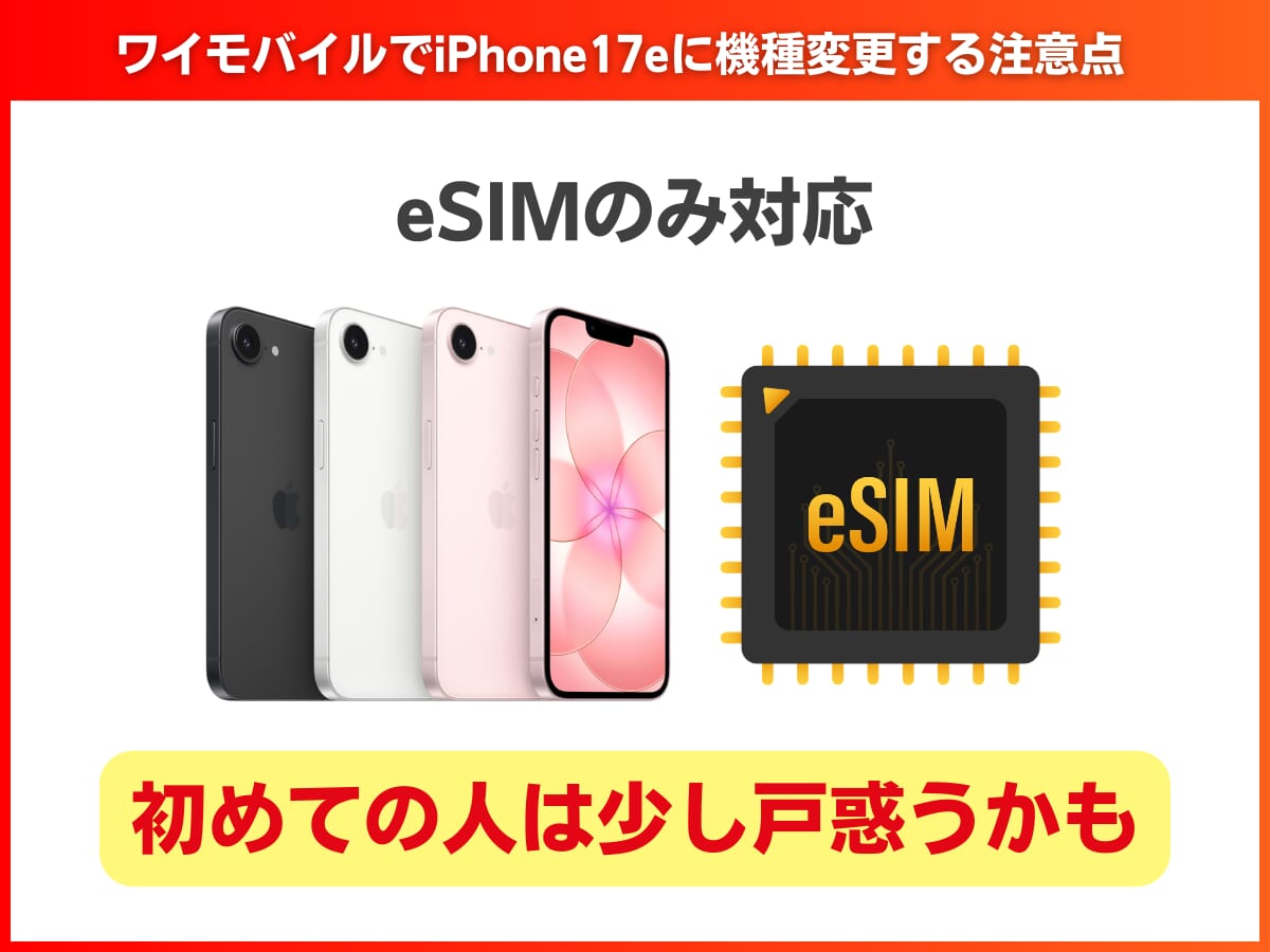 ワイモバイルでiPhone17eに機種変更する注意点
