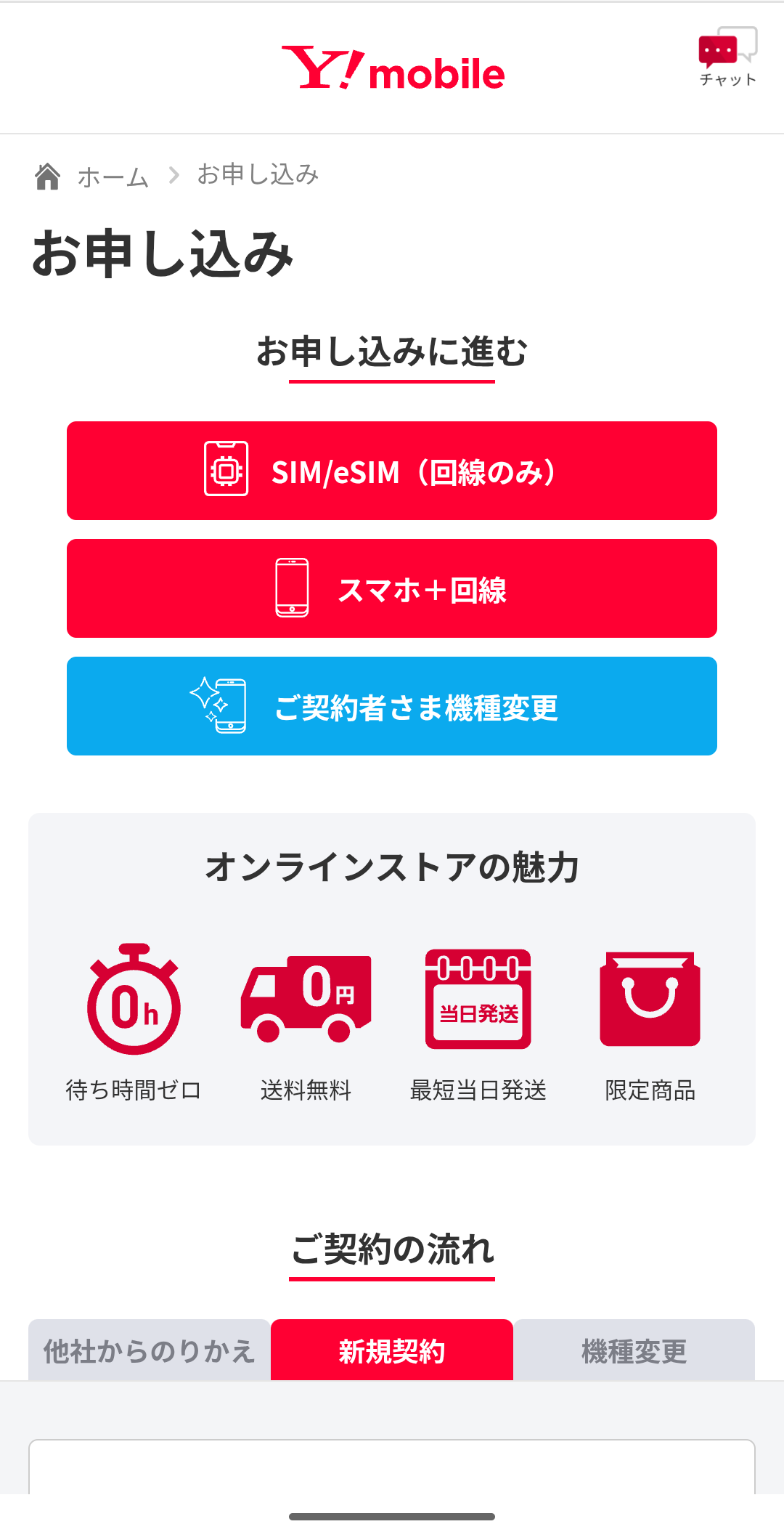 ワイモバイルをSIMのみで申し込む手順